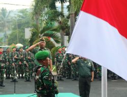 Wujud Cinta Tanah Air, Prajurit dan PNS Kodim 0410/KBL Laksanakan Upacara Bendera