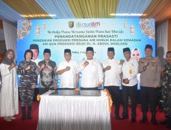 Kasrem 043/Gatam Hadiri Peresmian Dan Penandatanganan Produksi Perdana Air Minum Kemasan AM Qua