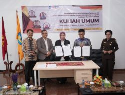 Unila dan Komisi Kejaksaan RI Teken MoU dan PKS, Adakan Kuliah Umum Penegakan Hukum