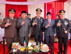 Pj. Gubernur dan Ketua DPRD Hadiri Upacara Peringatan Hari Bhayangkara ke-78 di Mapolda Lampung