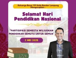 Keluarga Besar YP Unila Bandar Lampung Mengucapkan: