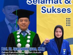 KOPRI PMII FSH UIN Sumut Ucapkan Selamat kepada Prof. Syafrudin Syam, M.Ag atas Penetapannya sebagai Guru Besar