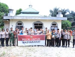 Polri Untuk Masyarakat, Kapolres Labuhanbatu Berikan Bantuan Pembangunan Mushola Nurul Hasanah
