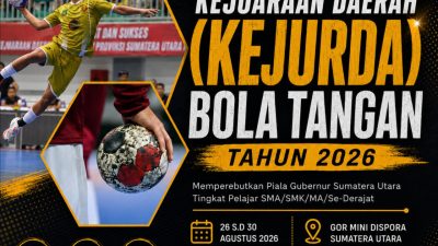 Kejurda Bola Tangan Sumatera Utara 2026 Siap Digelar, Perebutkan Piala Gubernur