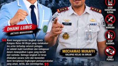 Dhani Lubis Apresiasi Tes Urine Seluruh Petugas Lapas Kelas IIA Binjai, Hasilnya Negatif Narkotika